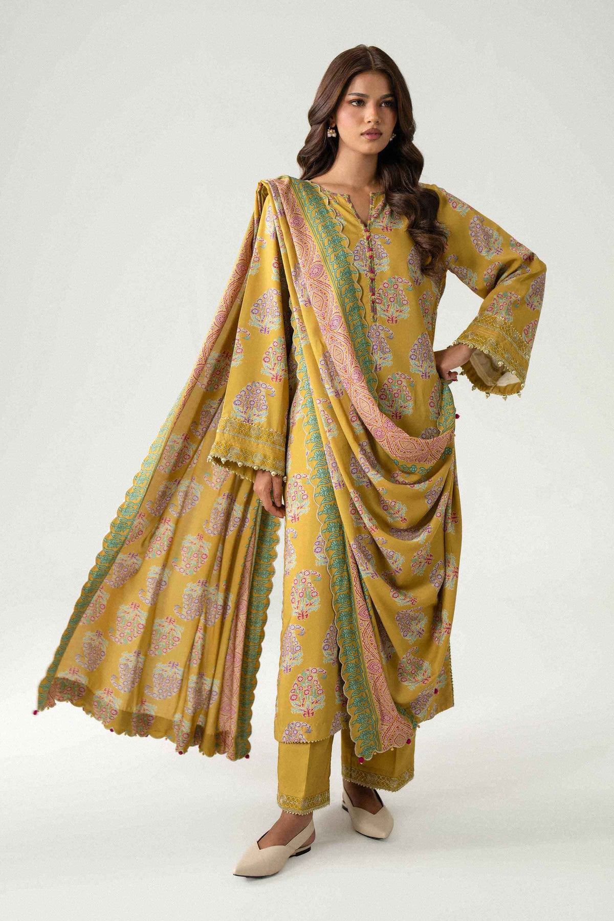 3 Piece - Printed Embroidered Suit - U3PE-NISHA26WV1-45