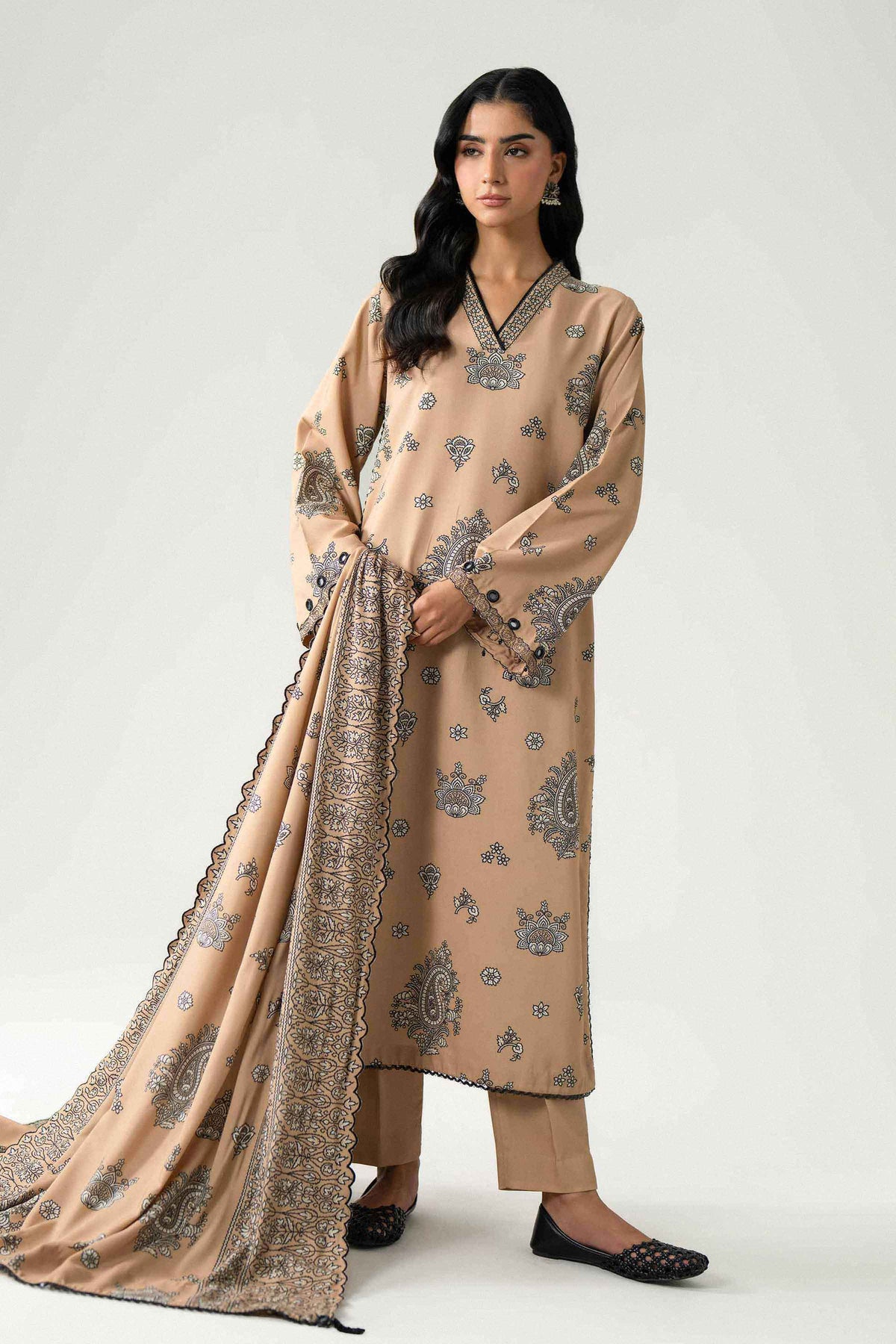 3 Piece - Printed Embroidered Suit - U3PE-NISHA26WV1-46