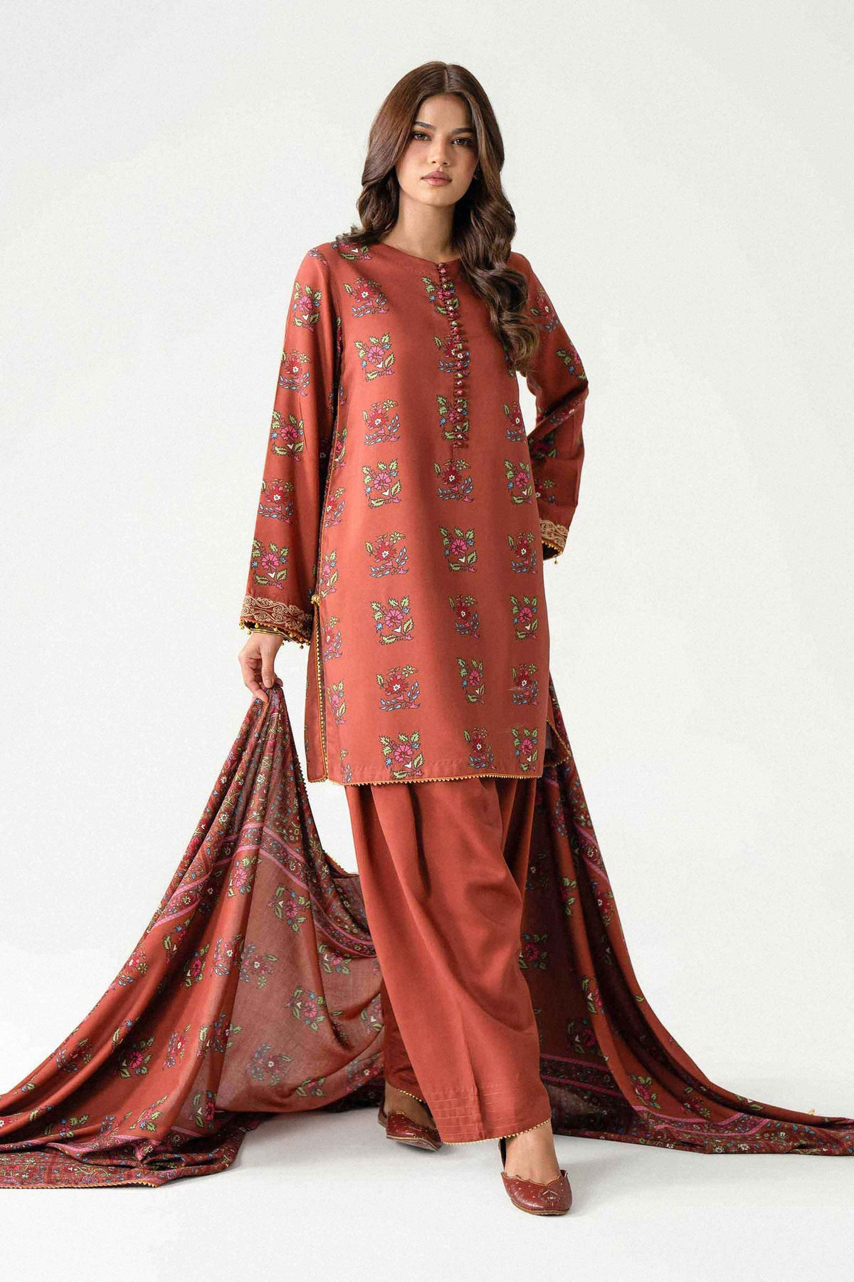 3 Piece - Printed Embroidered Suit - U3PE-NISHA26WV1-47