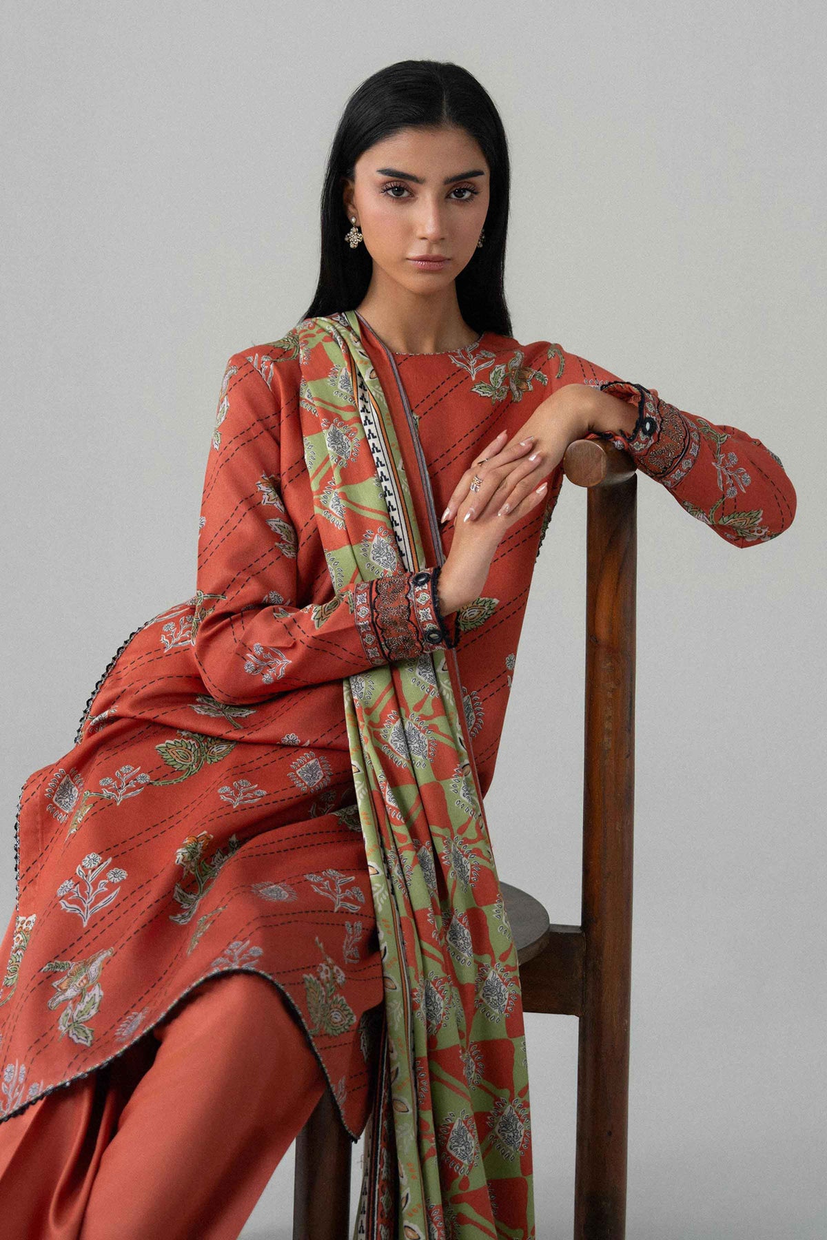 3 Piece - Printed Embroidered Suit - U3PE-NISHA26WV1-48