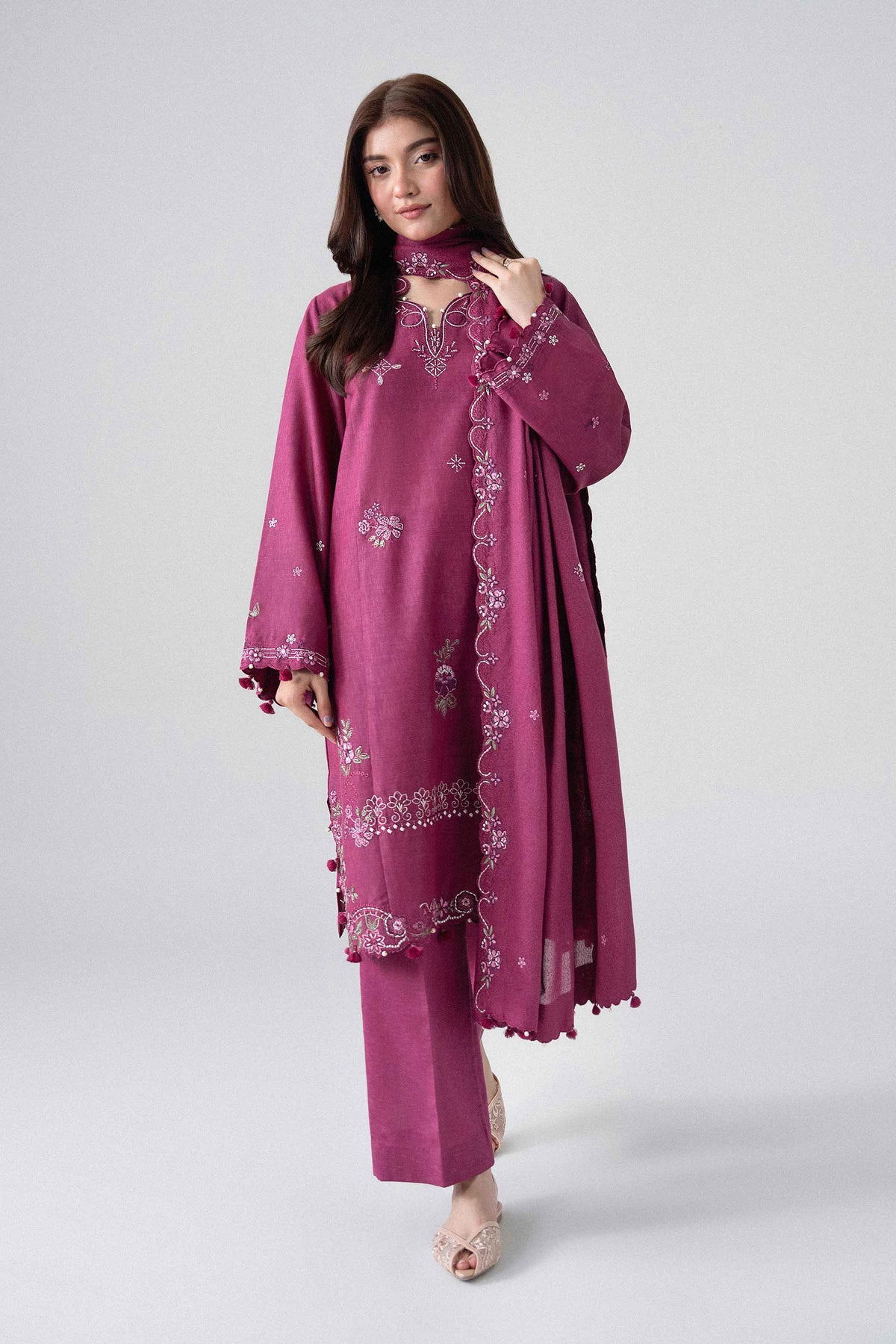 3 Piece - Embroidered Suit - U3PE-NISHA26WV1-52
