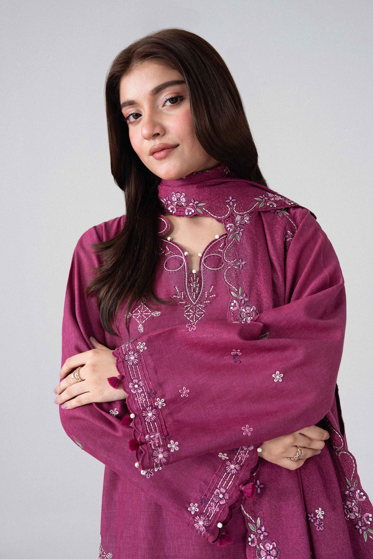 3 Piece - Embroidered Suit - U3PE-NISHA26WV1-52