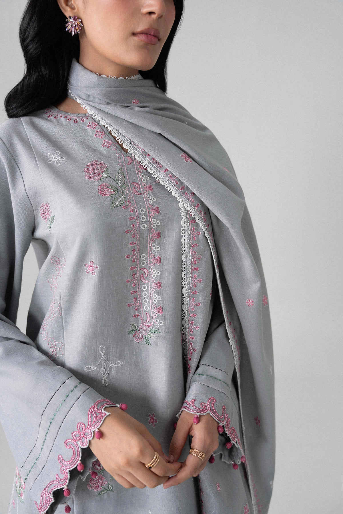 3 Piece - Embroidered Suit - U3PE-NISHA26WV1-56