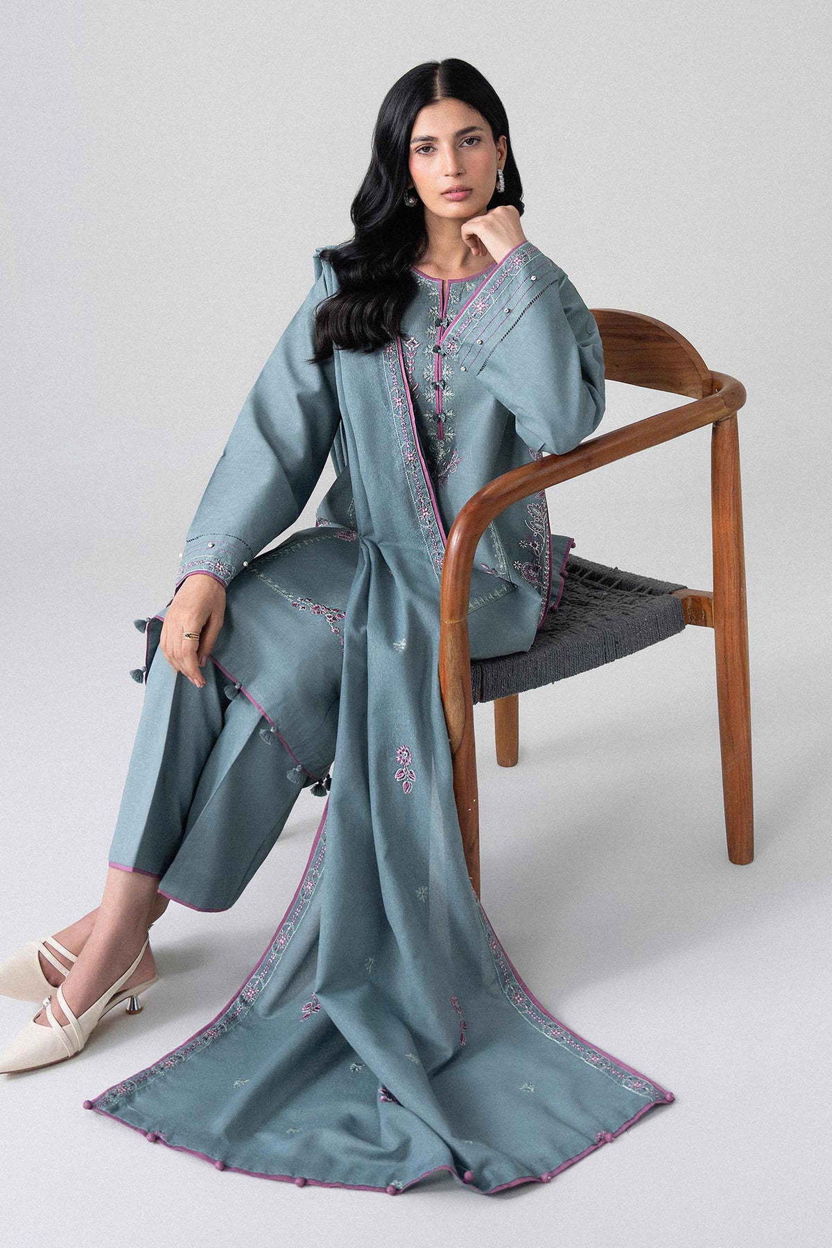 3 Piece - Embroidered Suit - U3PE-NISHA26WV1-57