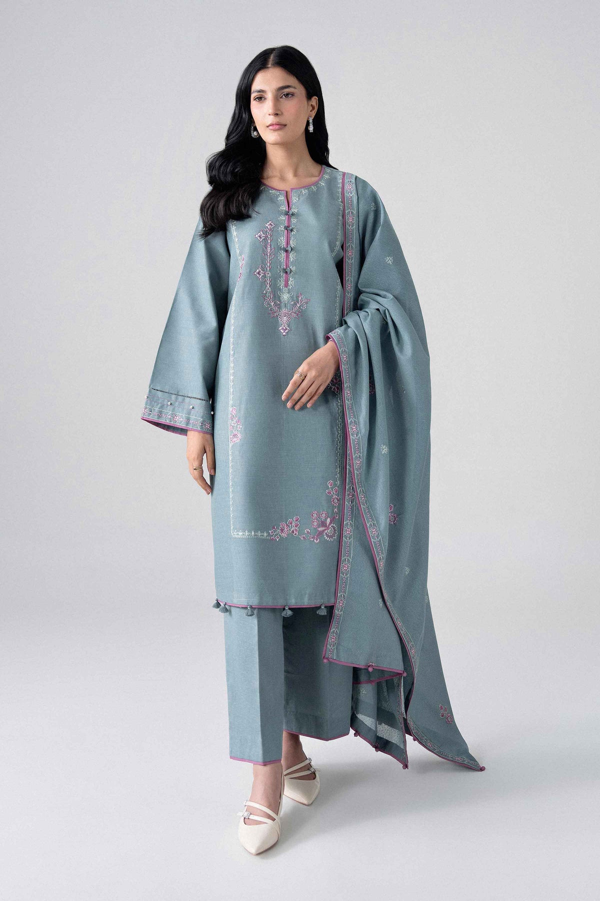 3 Piece - Embroidered Suit - U3PE-NISHA26WV1-57