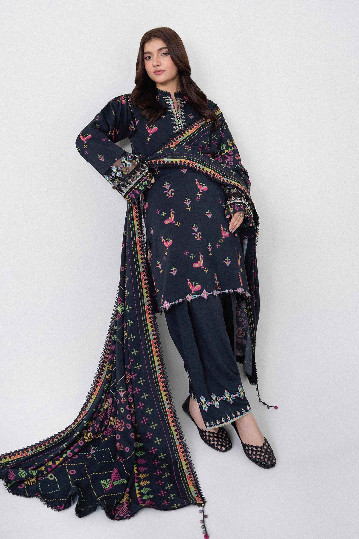 3 Piece - Printed Embroidered Suit - U3PE-NISHA26WV1-6