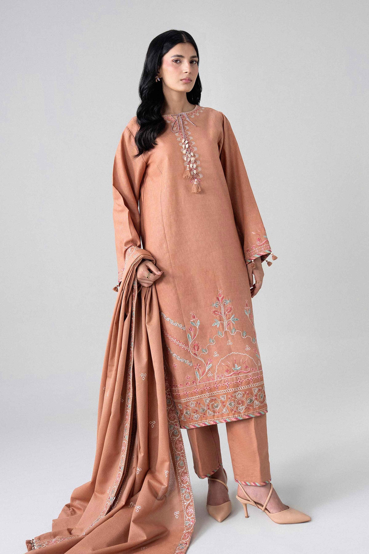 3 Piece - Embroidered Suit - U3PE-NISHA26WV1-60