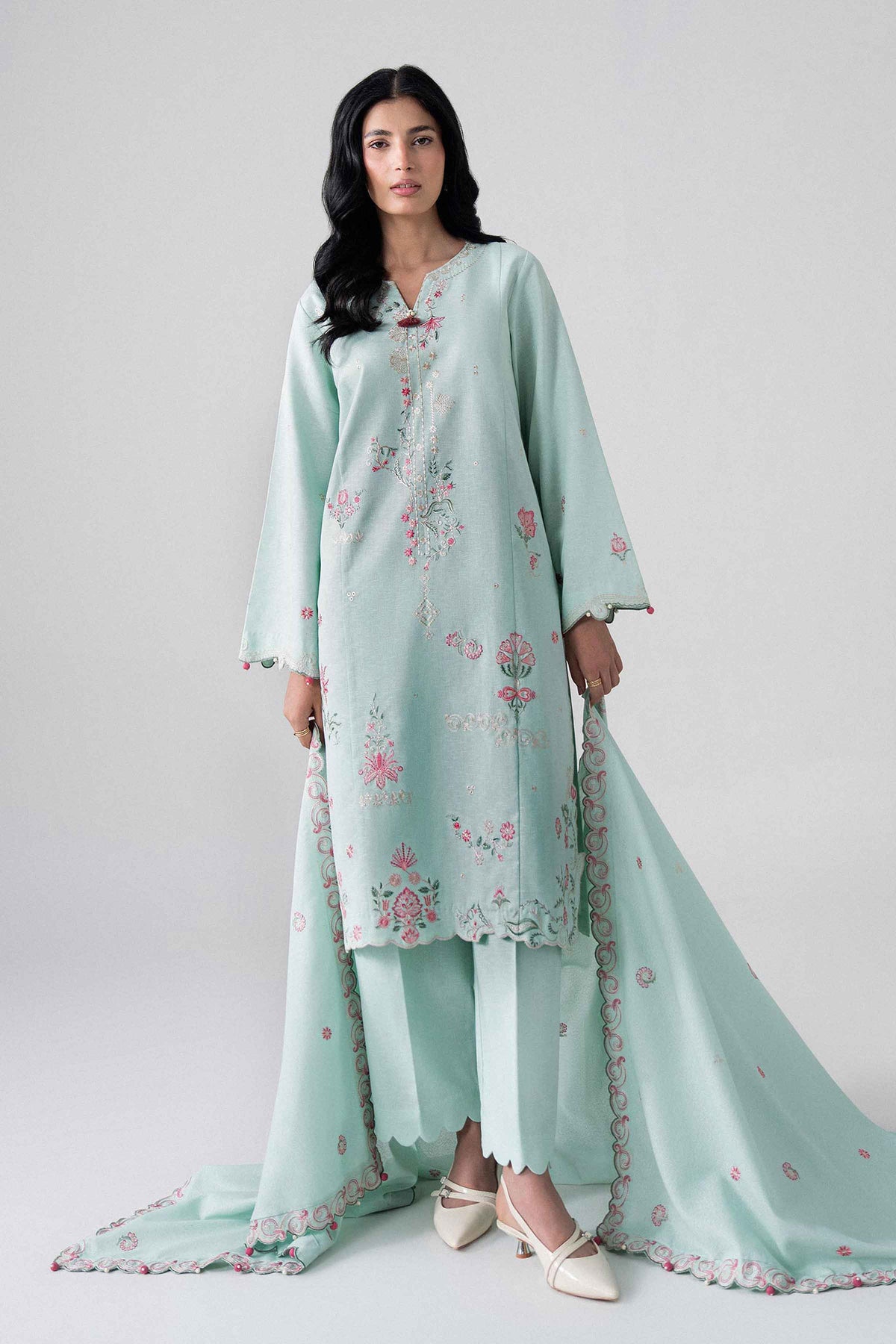 3 Piece - Embroidered Suit - U3PE-NISHA26WV1-61