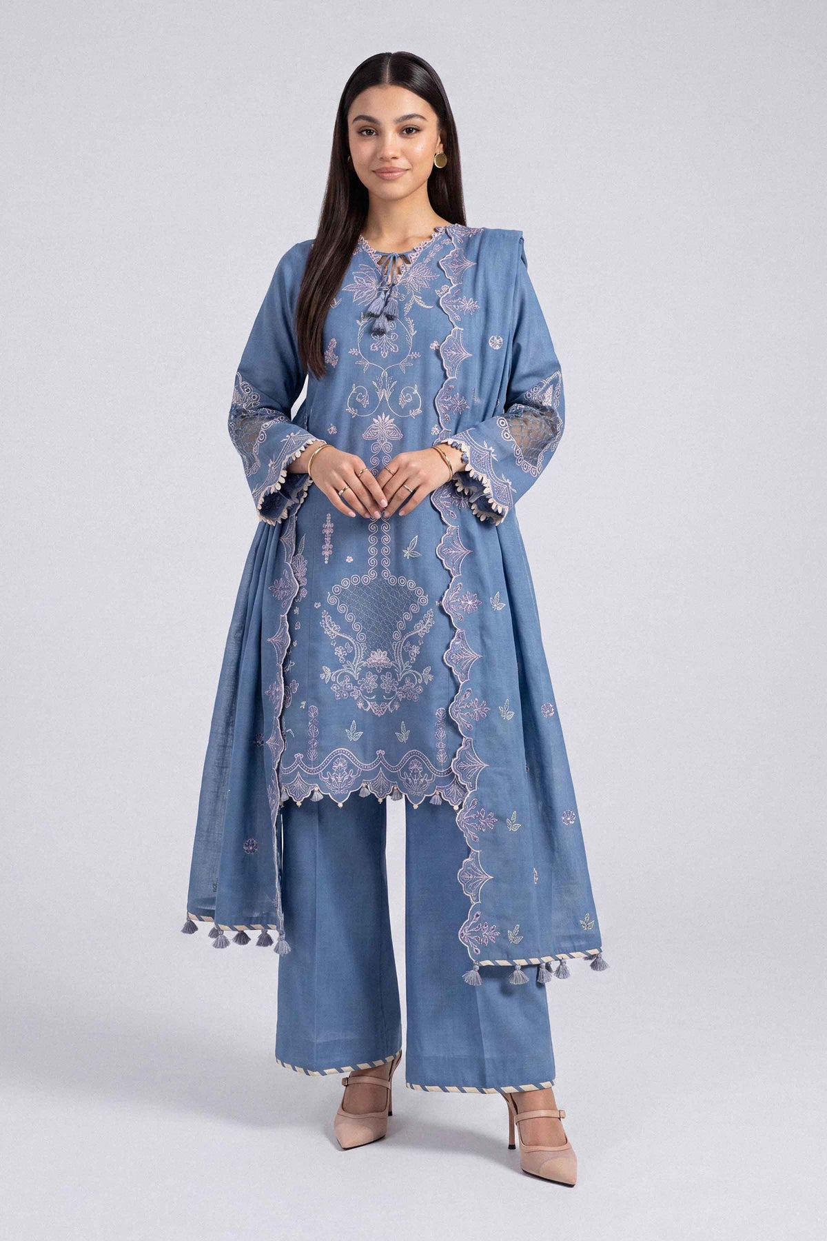 3 Piece - Embroidered Suit - U3PE-NISHA26WV1-62