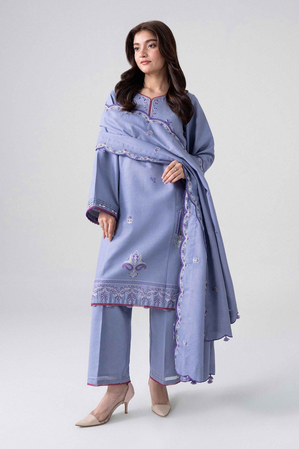 3 Piece - Embroidered Suit - U3PE-NISHA26WV1-63