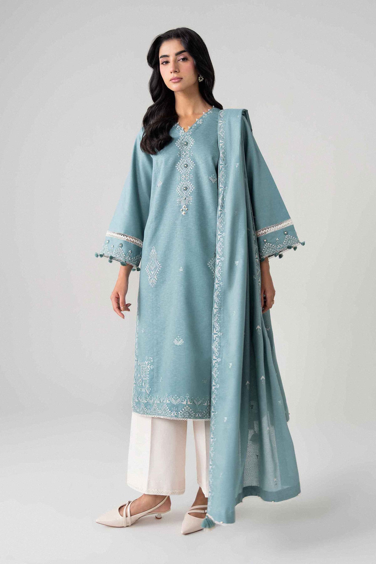 3 Piece - Embroidered Suit - U3PE-NISHA26WV1-65