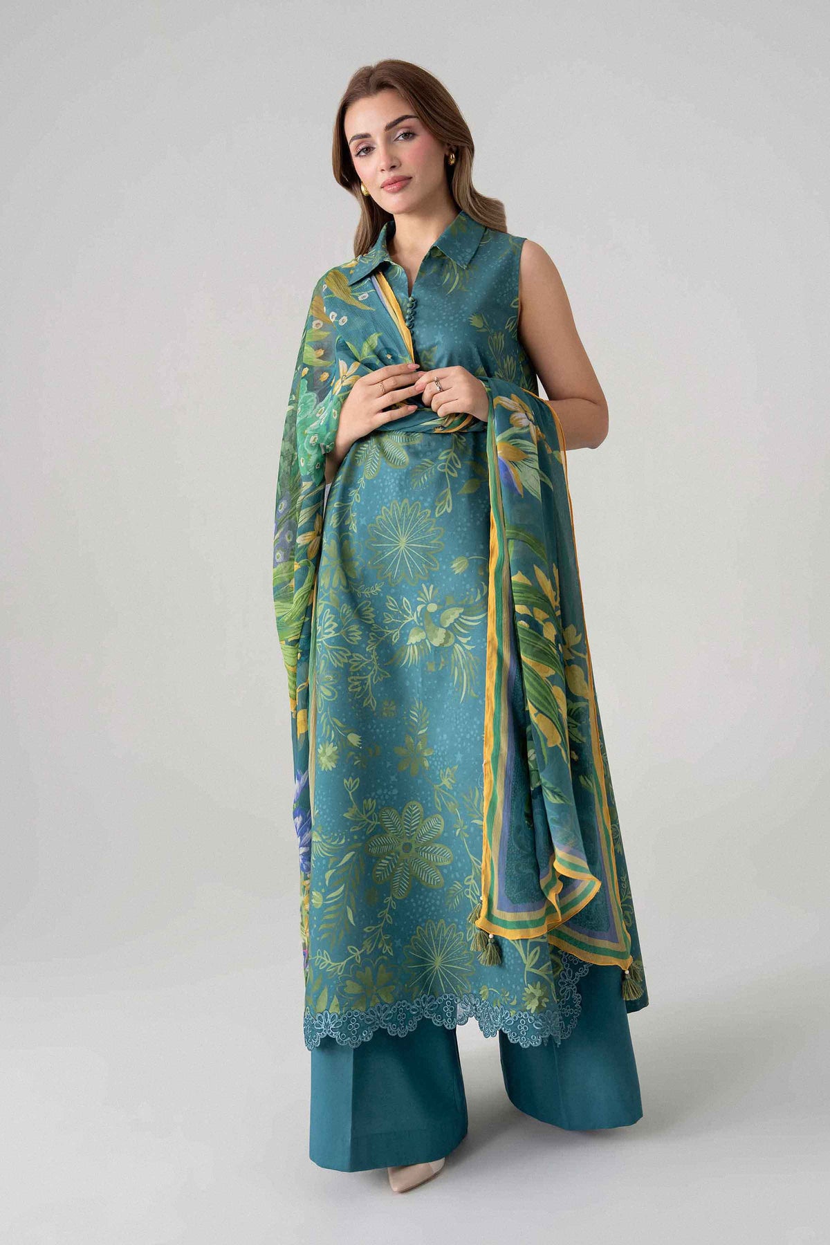 3 Piece - Digital Printed Embroidered Suit - U3PE-NISHA26WV1-67
