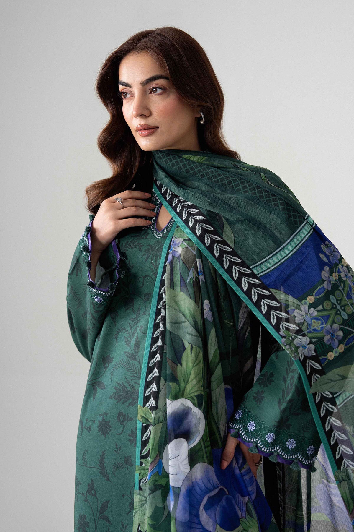 3 Piece - Digital Printed Embroidered Suit - U3PE-NISHA26WV1-69