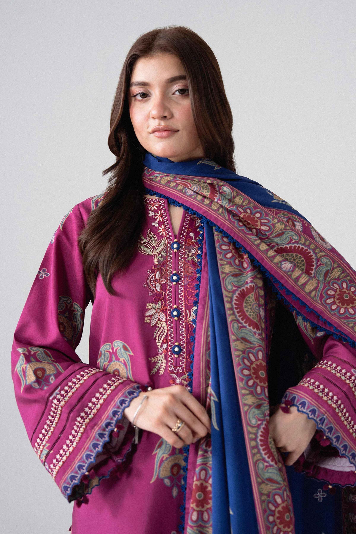 3 Piece - Printed Embroidered Suit - U3PE-NISHA26WV1-7