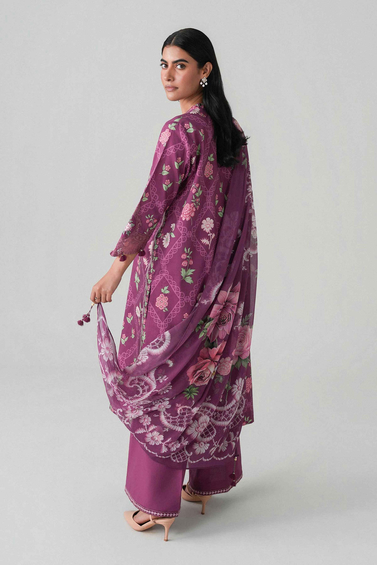 3 Piece - Digital Printed Embroidered Suit - U3PE-NISHA26WV1-75