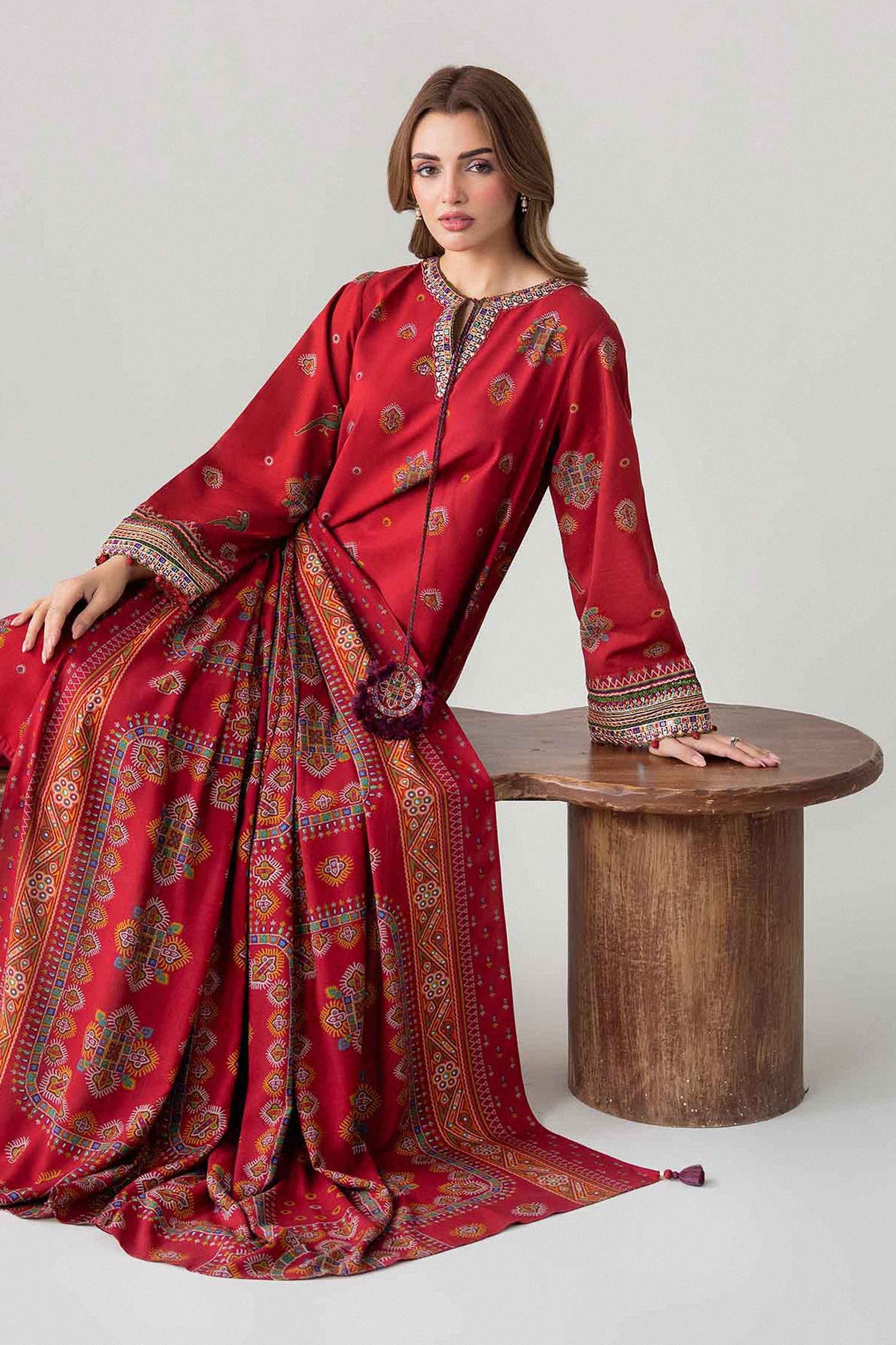 3 Piece - Printed Embroidered Suit - U3PE-NISHA26WV1-8