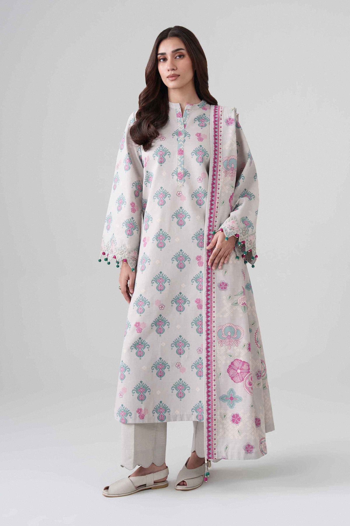 3 Piece - Printed Embroidered Suit - U3PE-NISHA26WV1-86