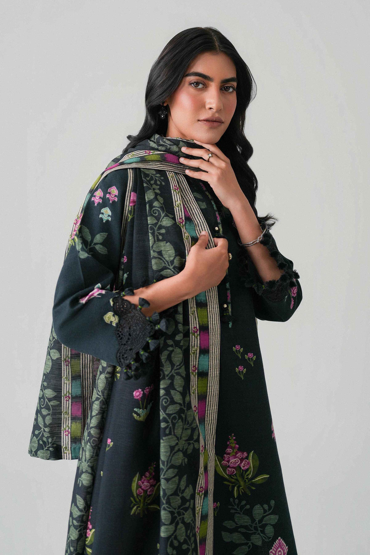 3 Piece - Printed Embroidered Suit - U3PE-NISHA26WV1-88