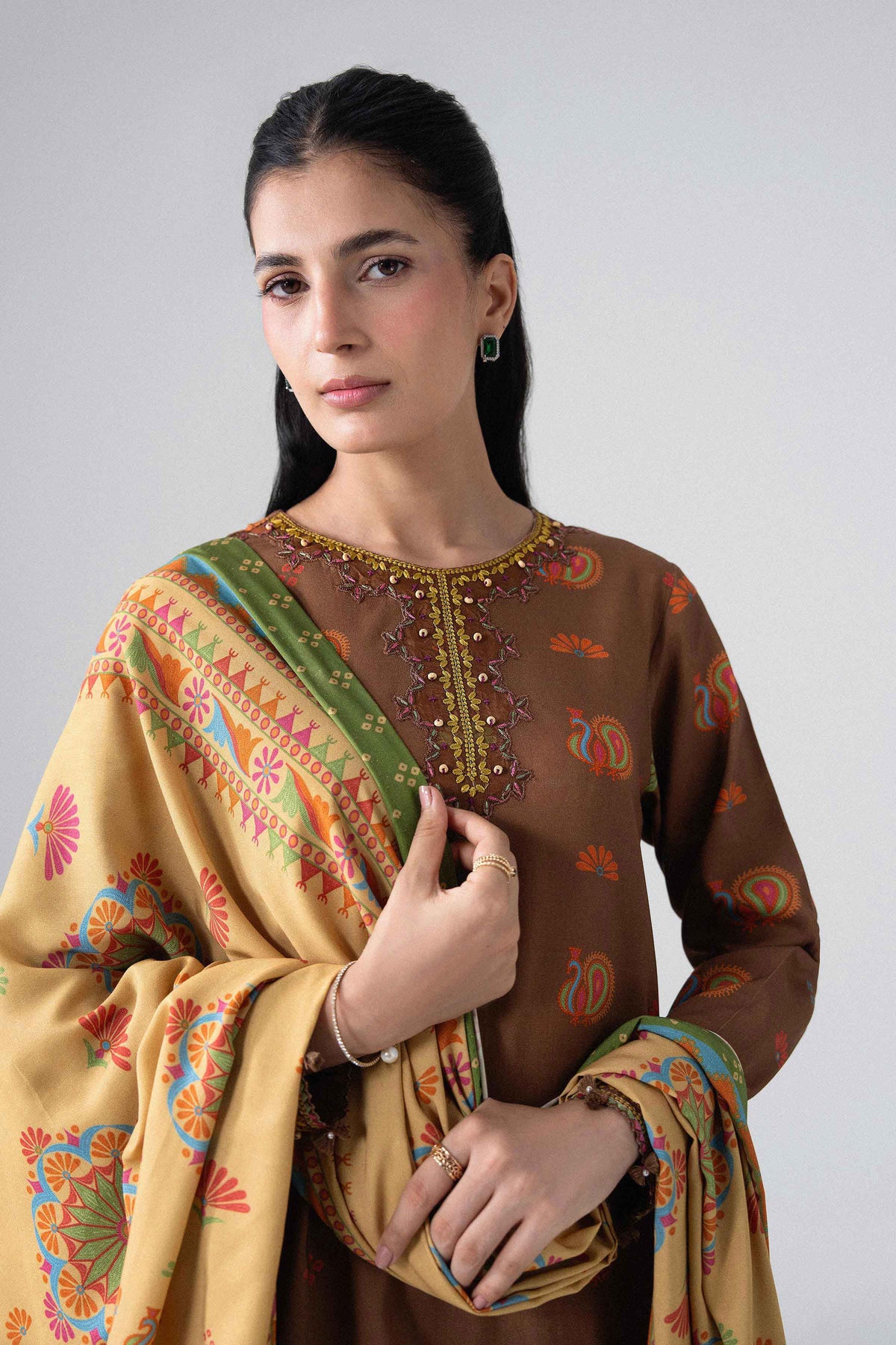 3 Piece - Printed Embroidered Suit - U3PE-NISHA26WV1-9