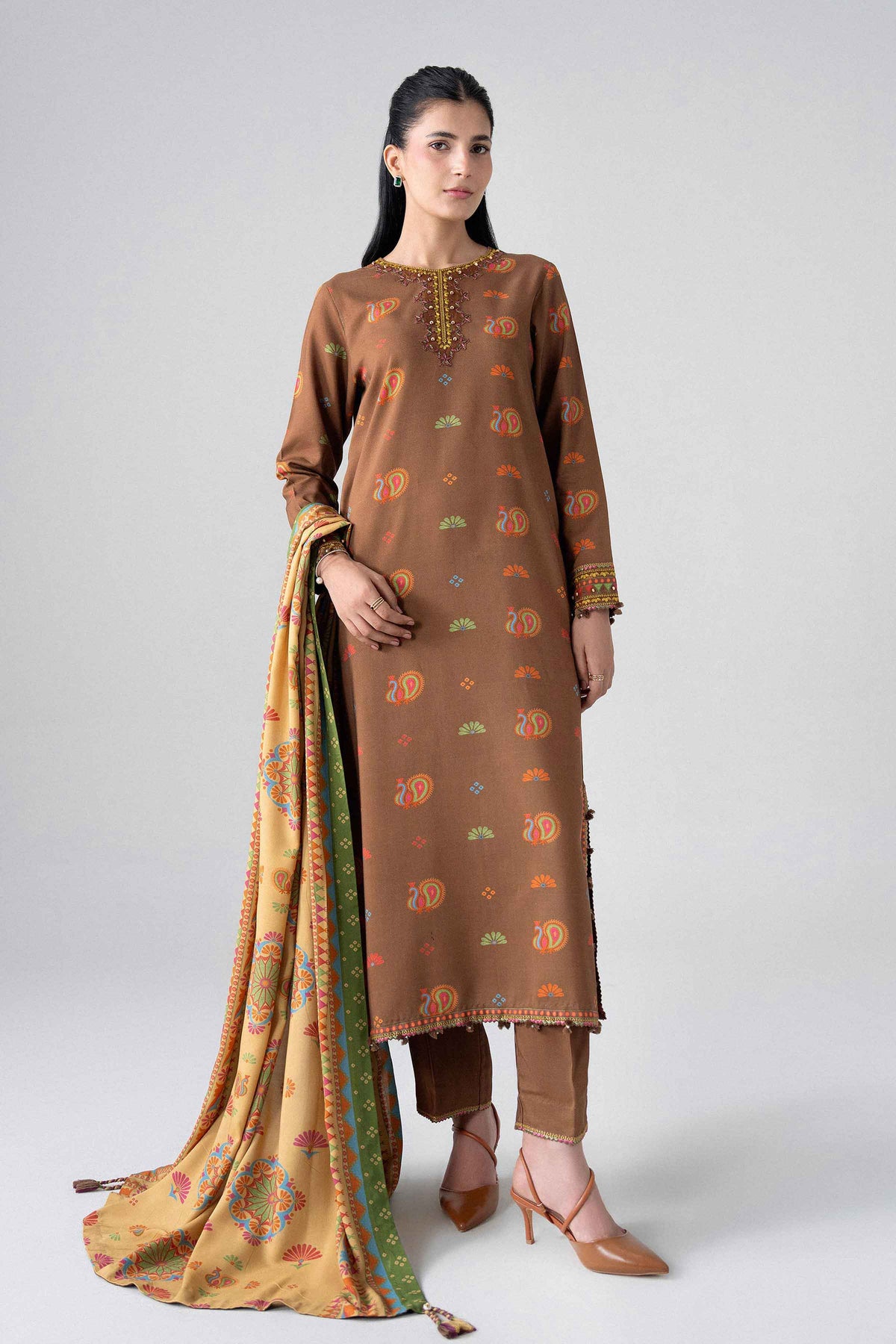3 Piece - Printed Embroidered Suit - U3PE-NISHA26WV1-9