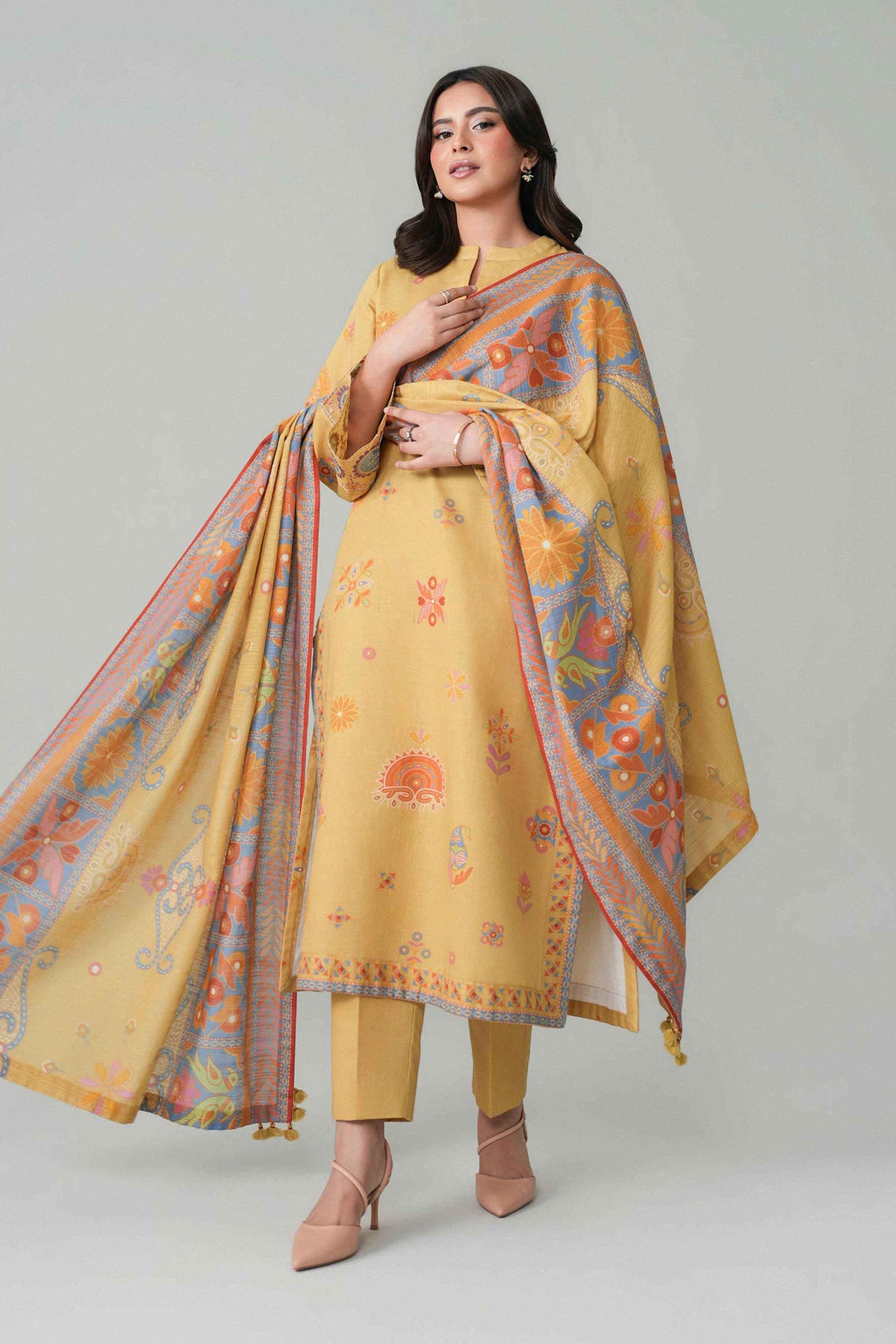3 Piece - Printed Embroidered Suit - U3PE-NISHA26WV1-93