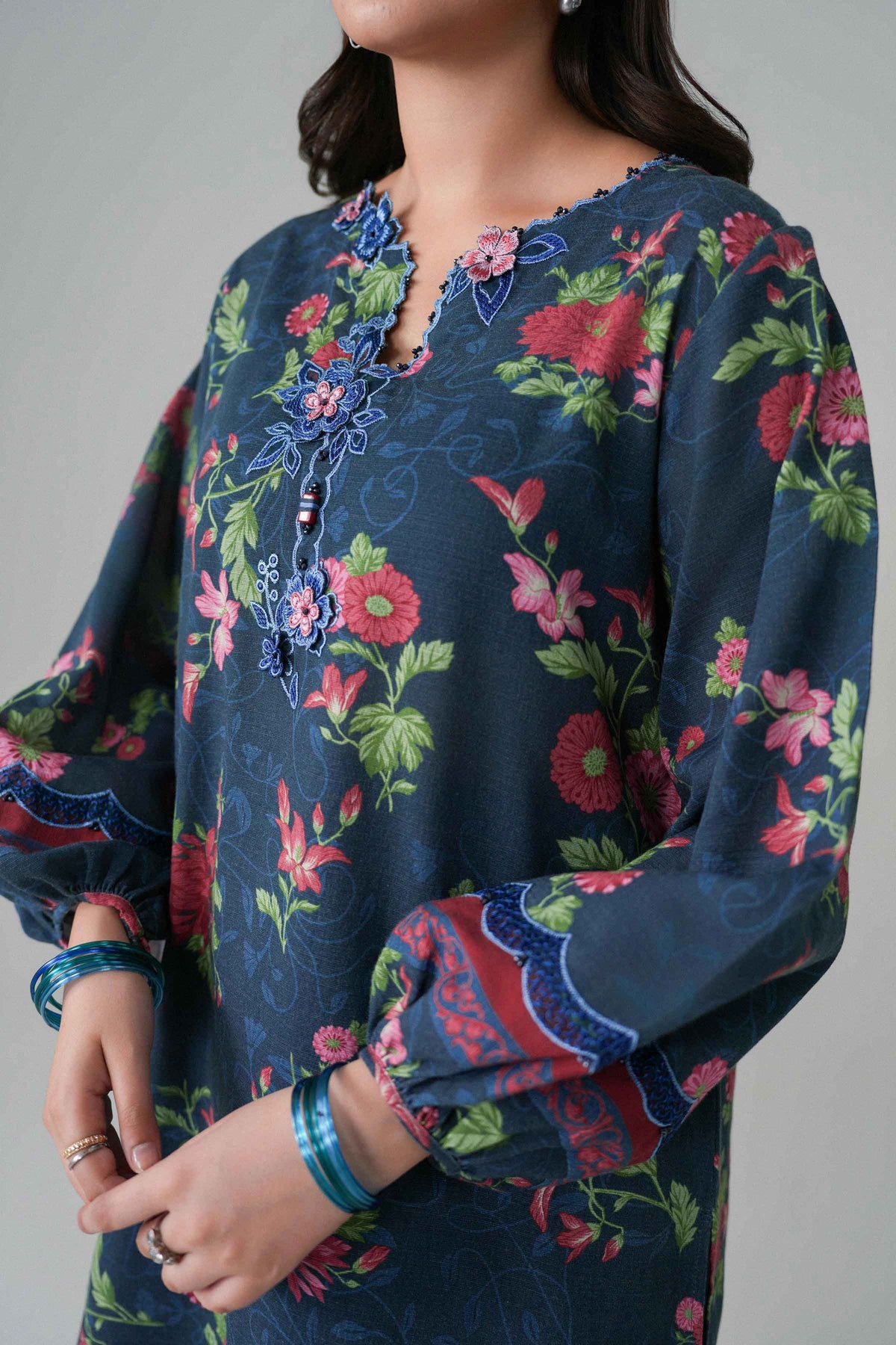 3 Piece - Printed Embroidered Suit - U3PE-NISHA26WV1-99