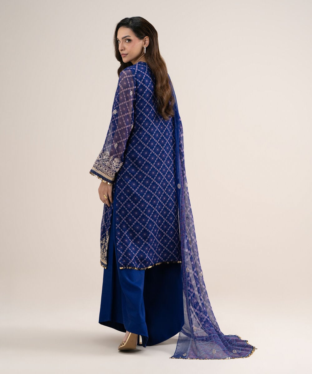 3 Piece - Embroidered Chiffon Suit U3PELXS26V77