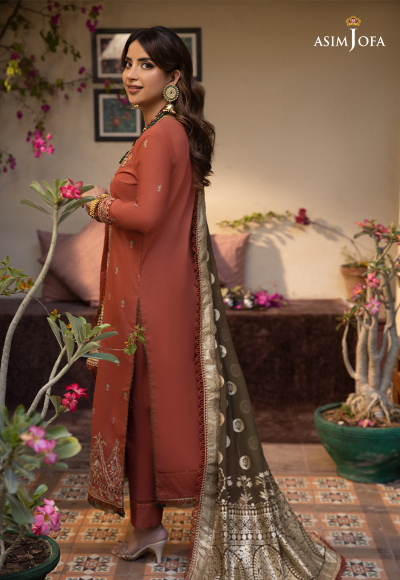 AJZB-14 Designers Stitched CAMBRIC 3 PCS