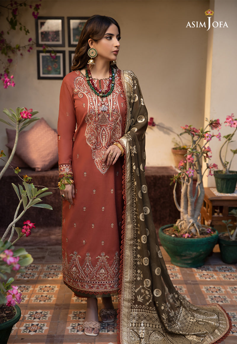 AJZB-14 Designers Stitched CAMBRIC 3 PCS