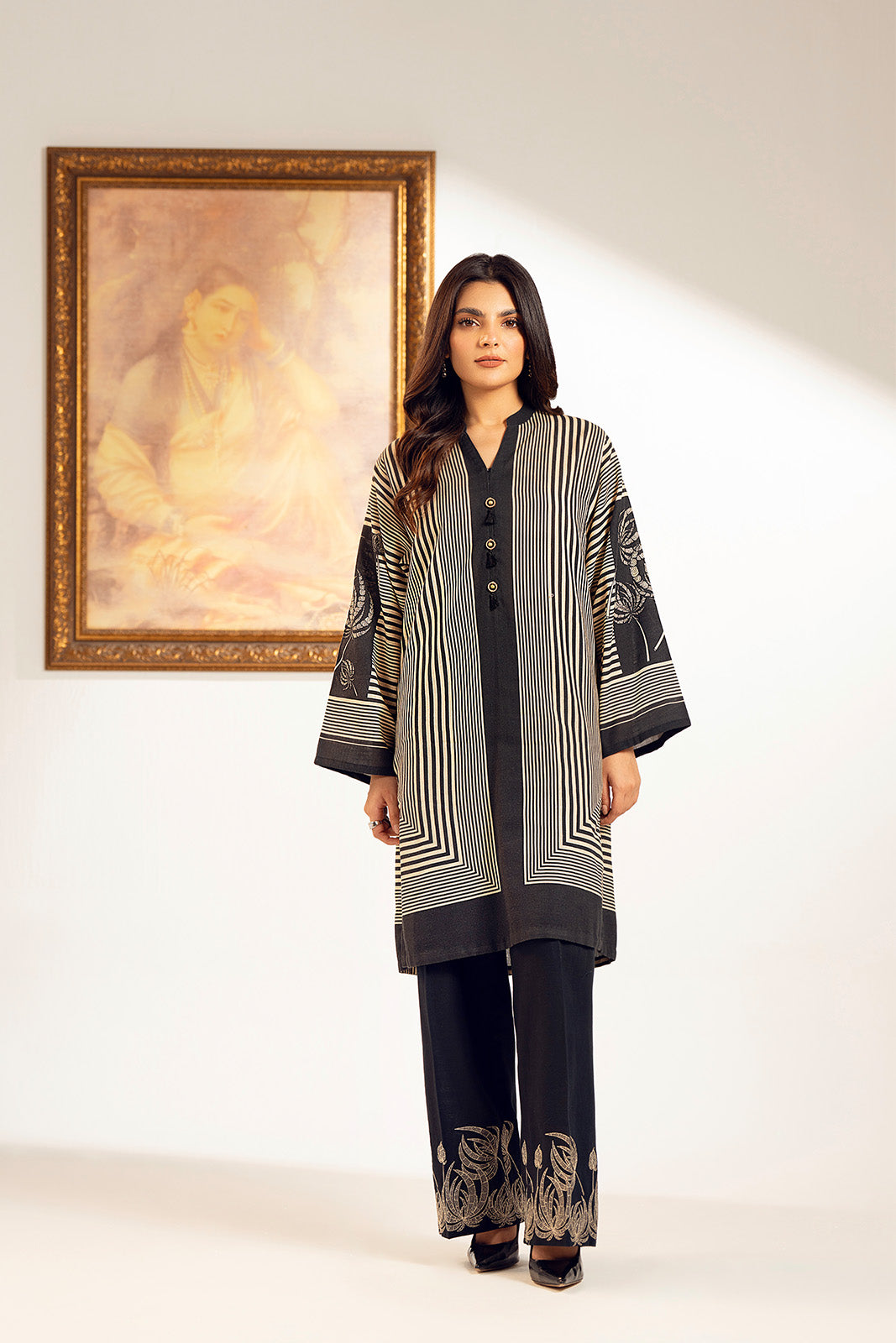 2 Piece Unstitched Printed Slub Khaddar Printed Suit (UC0082)