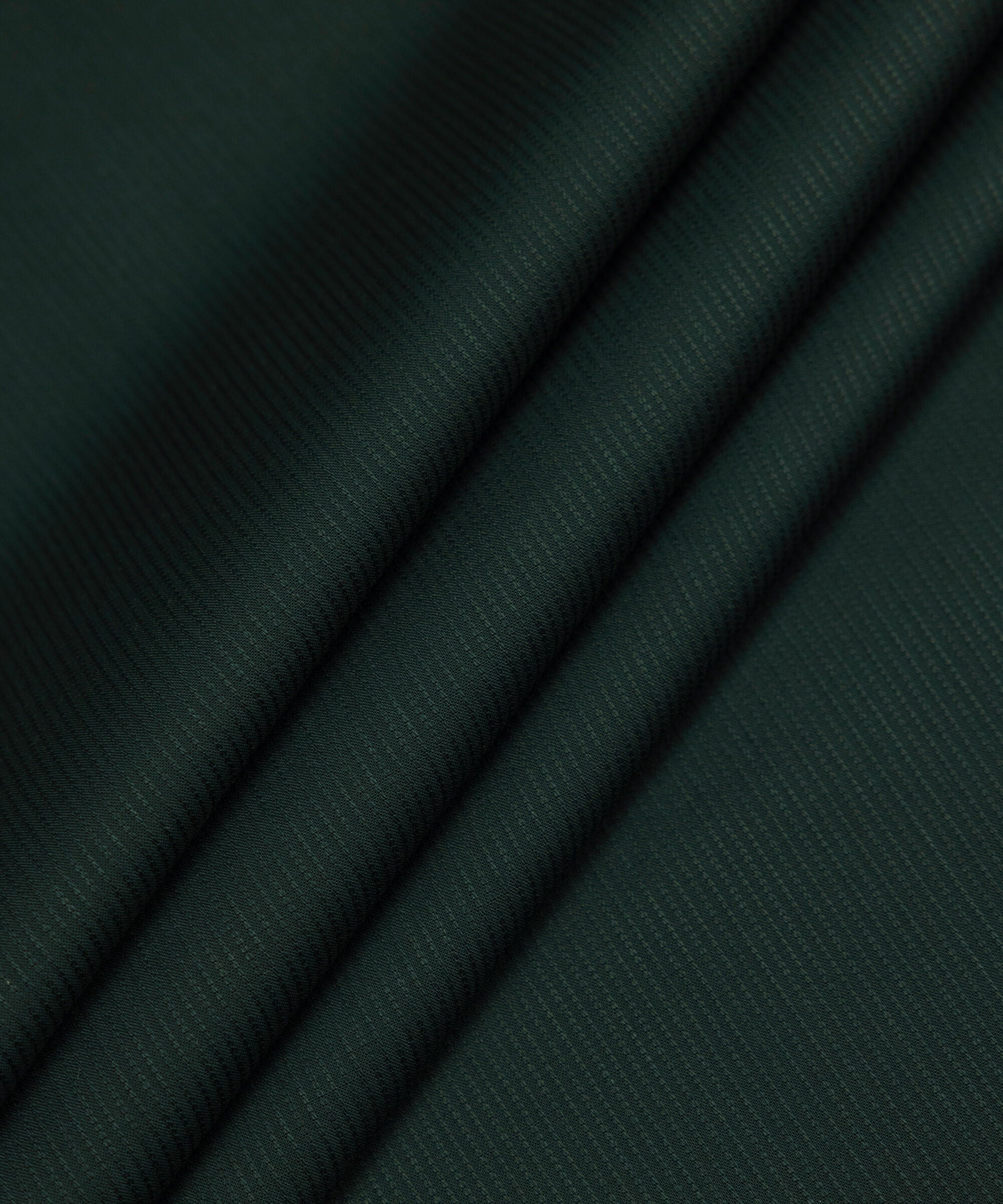 Men's Unstitched Two-Piece Dark Green Premium Wash & Wear Dobby Suit
