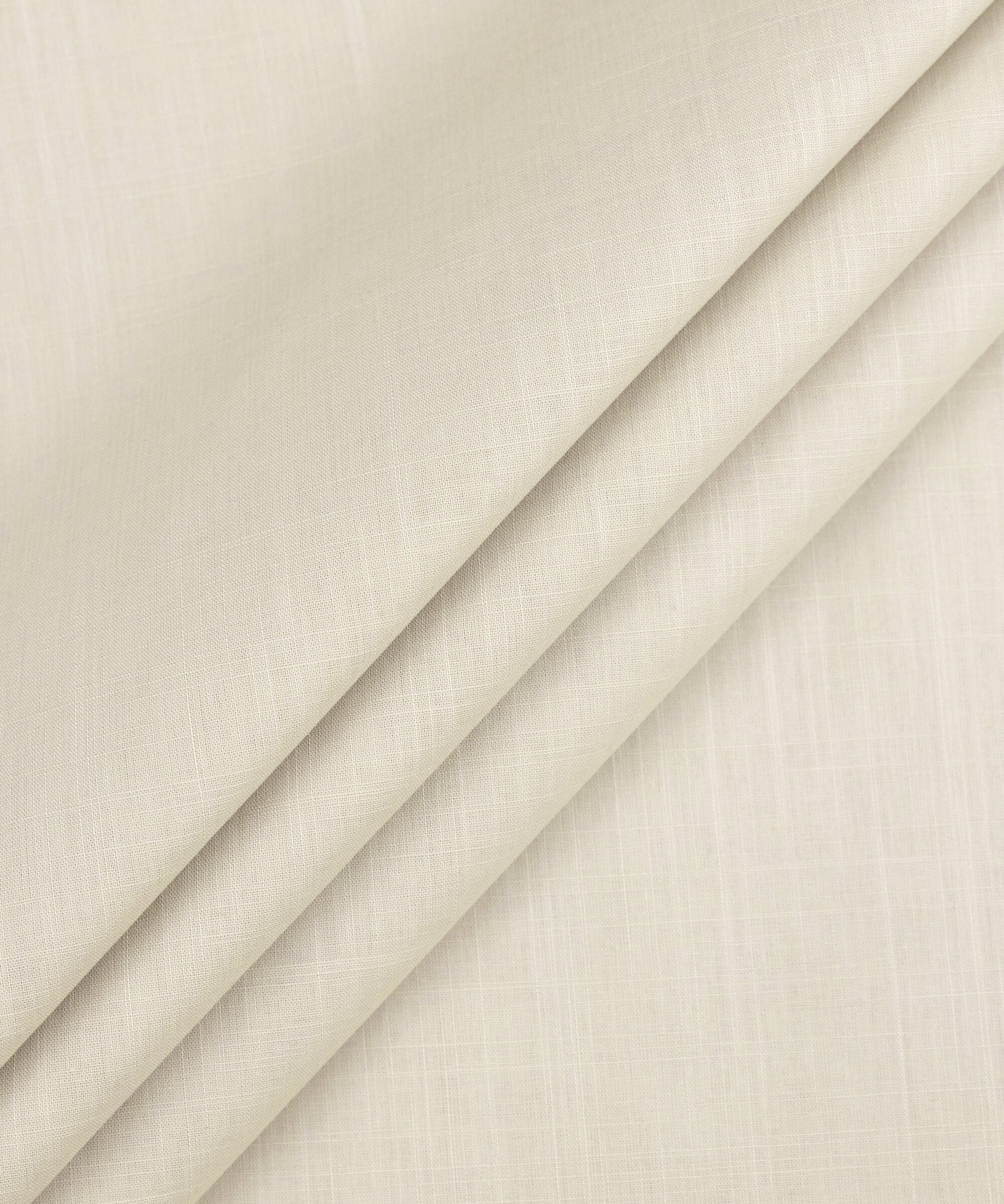 Men's Unstitched Two-Piece Light Beige Premium Slub Cotton Suit