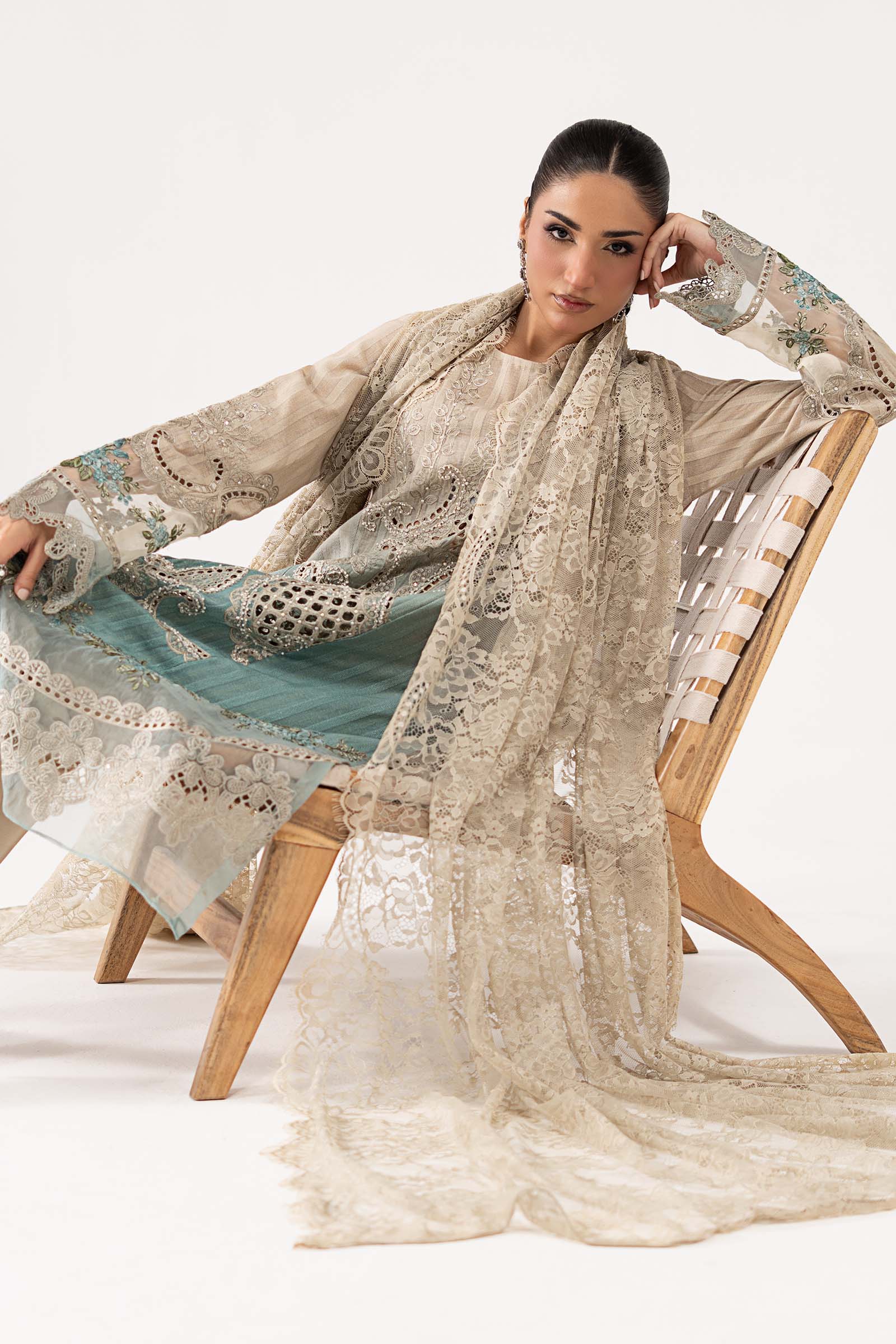 3 Piece Embroidered Dobby Lawn Suit