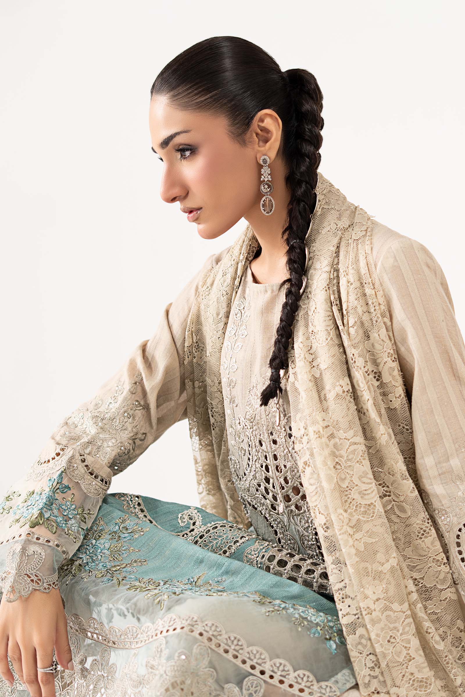 3 Piece Embroidered Dobby Lawn Suit