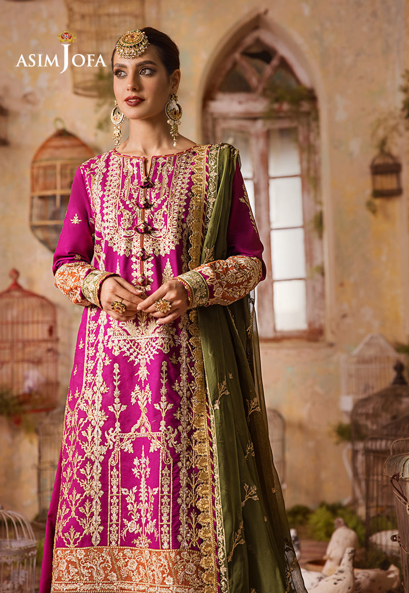 AJLR-02 DESIGNERS STITCHED EMBROIDERED SILK 3 PCS