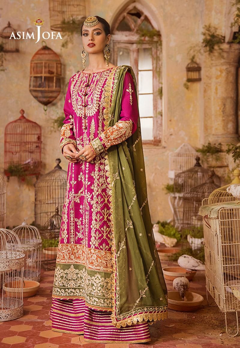 AJLR-02 DESIGNERS STITCHED EMBROIDERED SILK 3 PCS