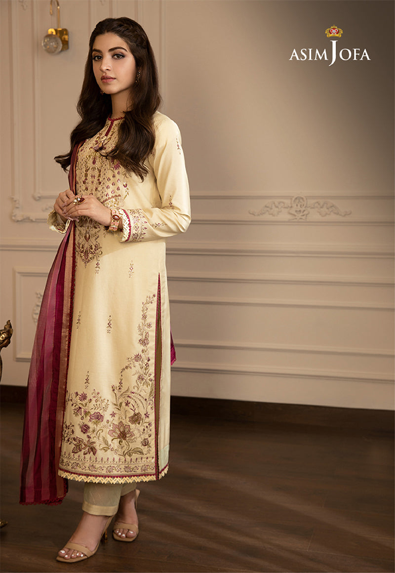 AJAI-11 EMBROIDERED SLUB LAWN 3 PCS