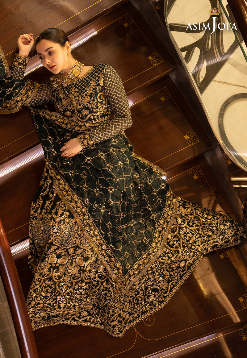 AJHJ-25 DESIGNERS STITCHED EMBROIDERED CHIFFON 3 PCS