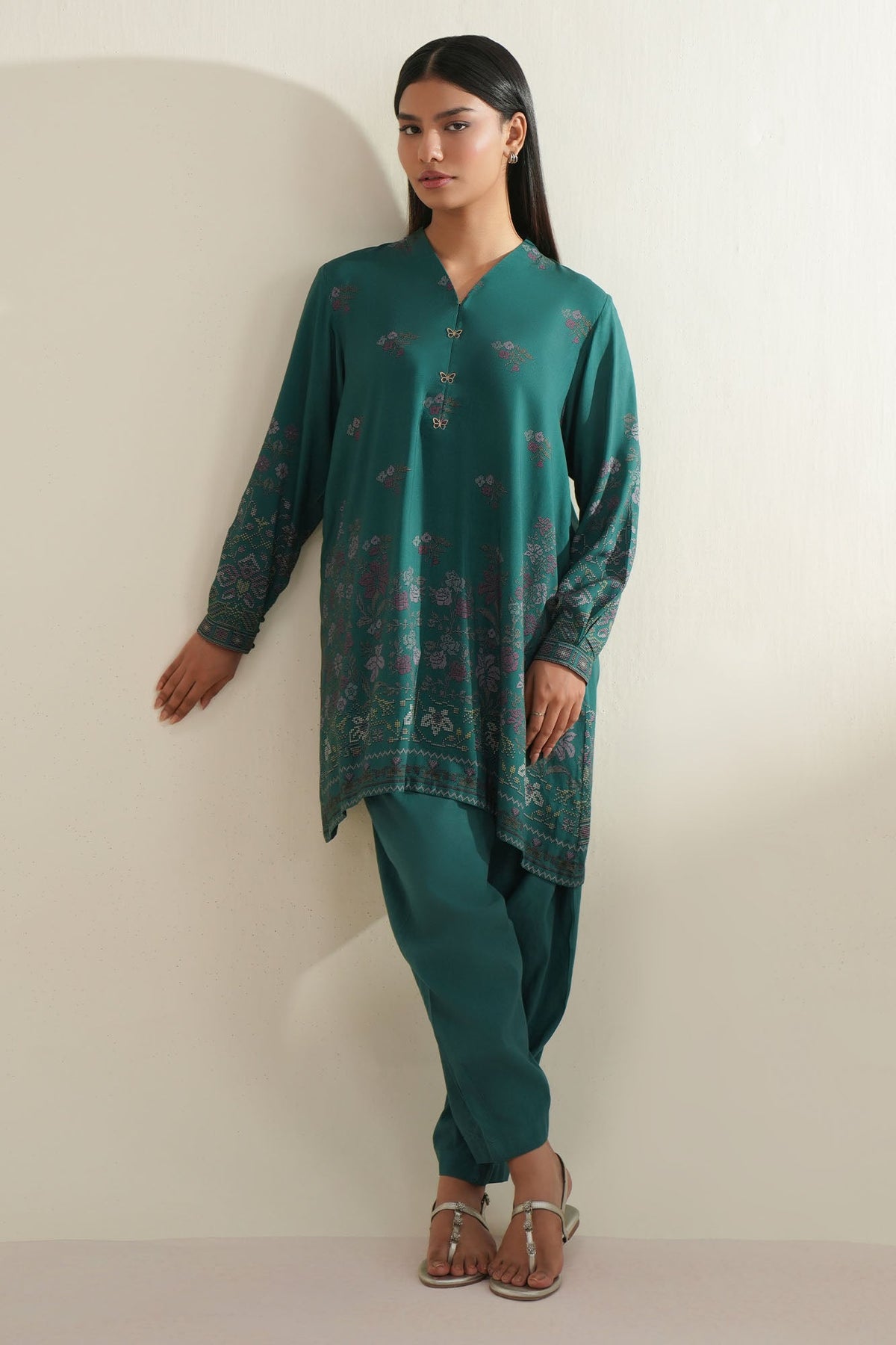 LUNAR FLORE -2PC LINEN PRINTED SUIT