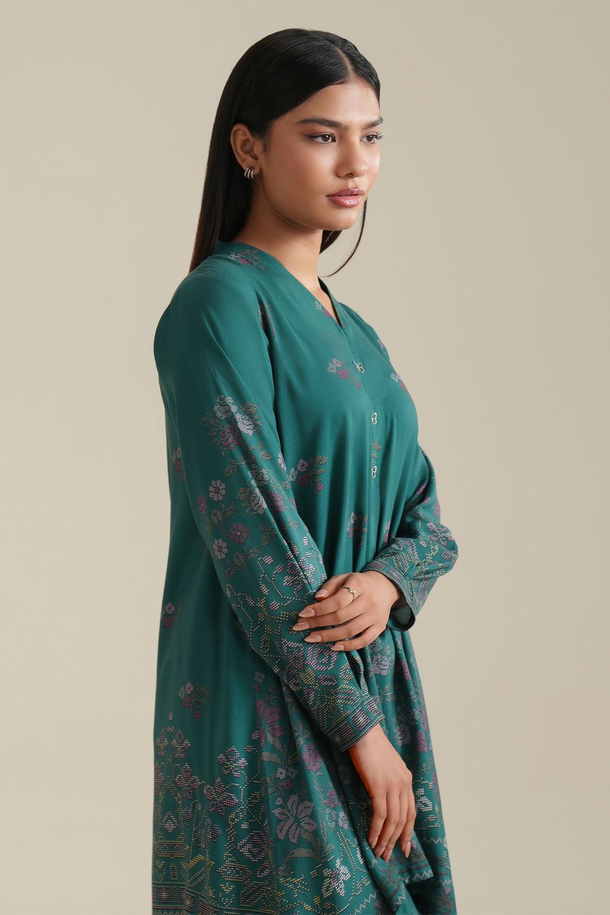 LUNAR FLORE -2PC LINEN PRINTED SUIT