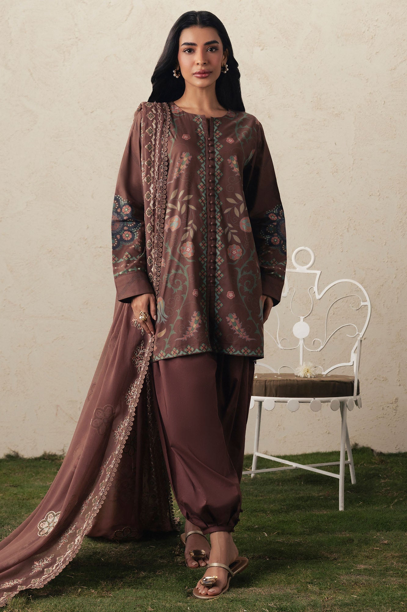 BRUNETTE GLAM-3PC PRINTED SUIT