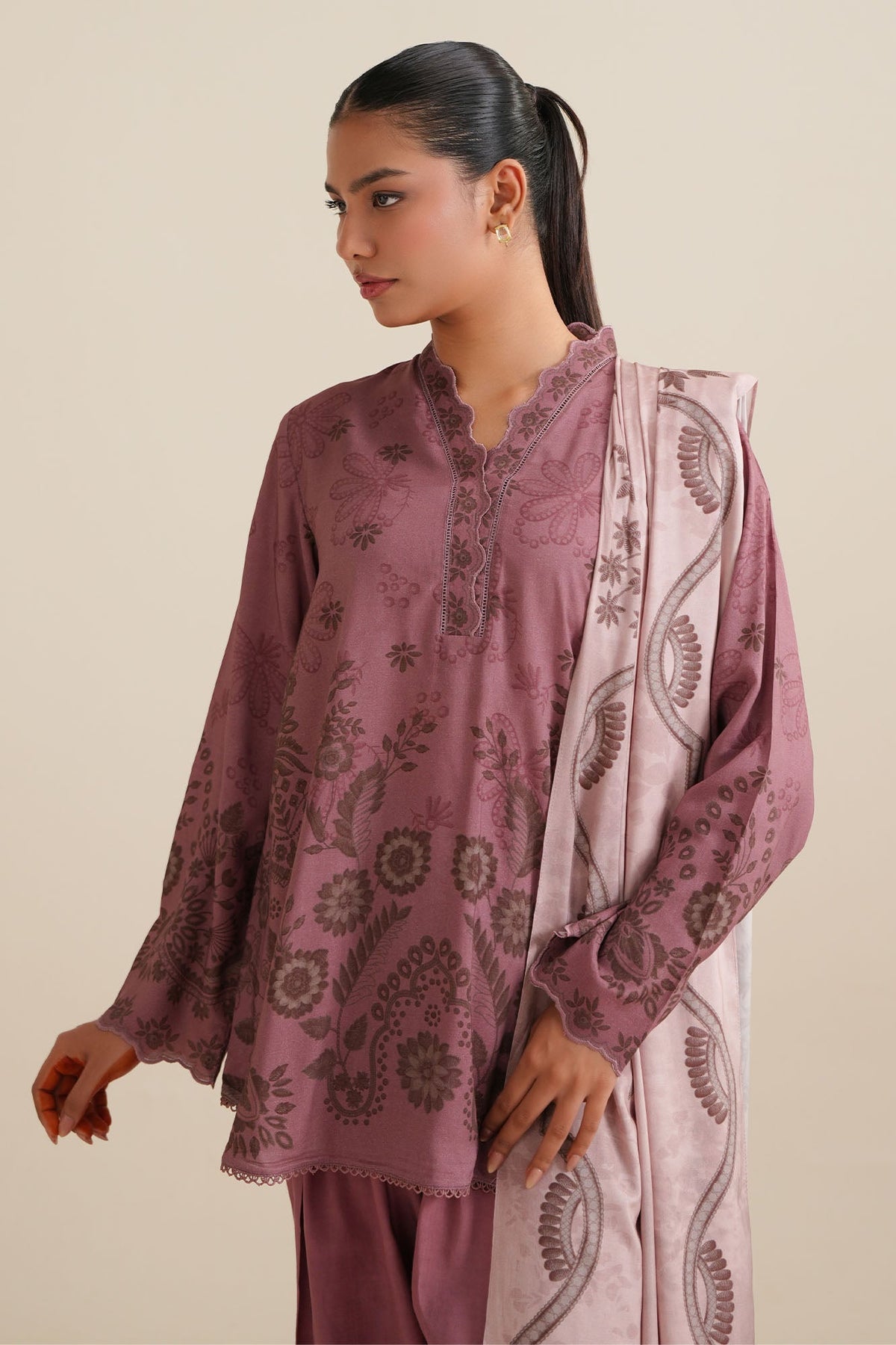 SOFT PETAL -3PC LINEN PRINTED SUIT