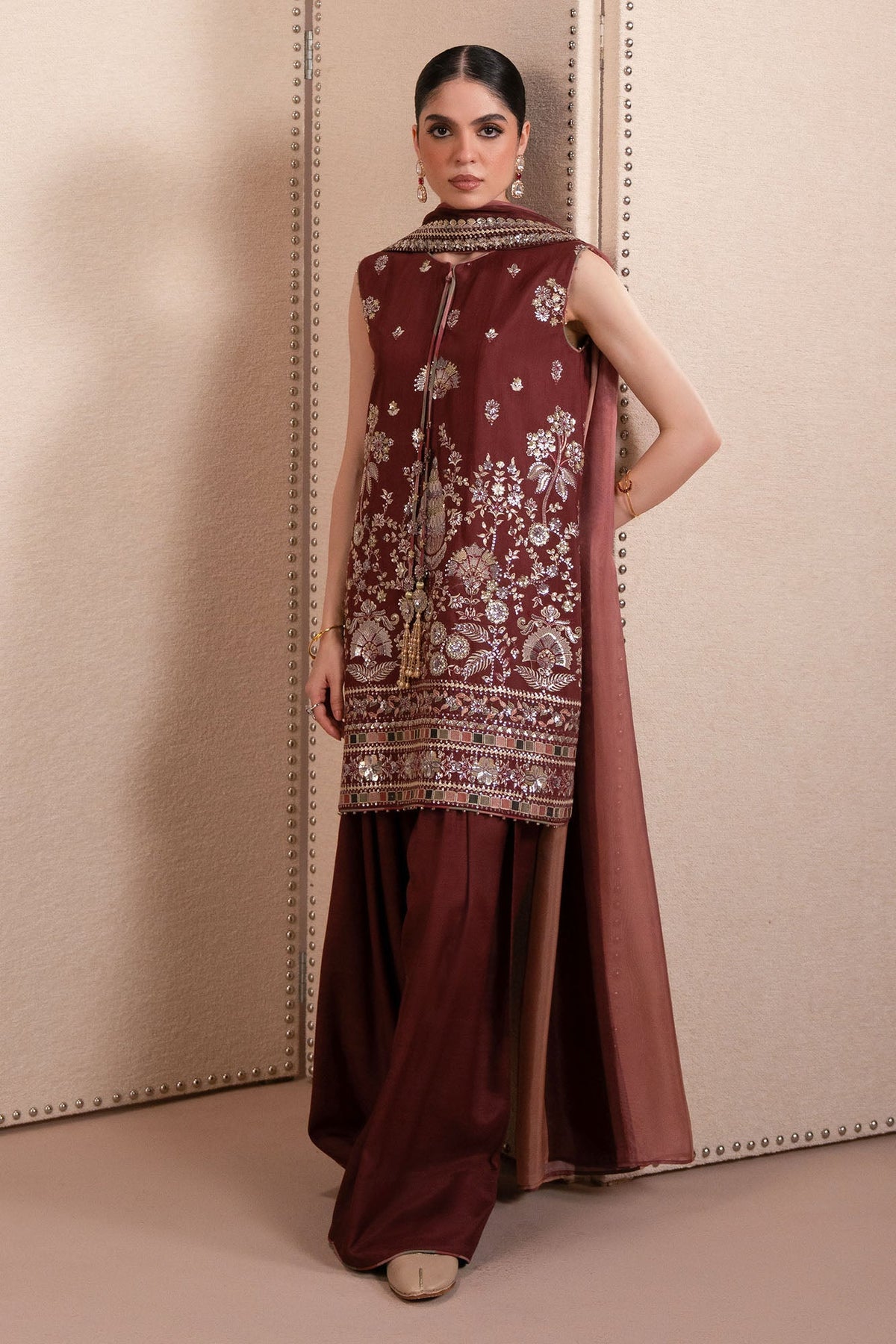 RUBY ROYALE-3PC SILK EMBROIDERED SUIT