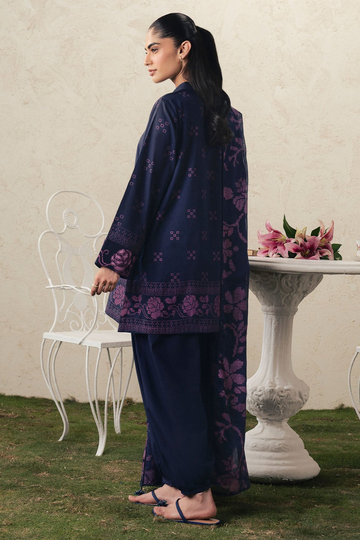 MAGENTA MUSE-3PC PRINTED SUIT