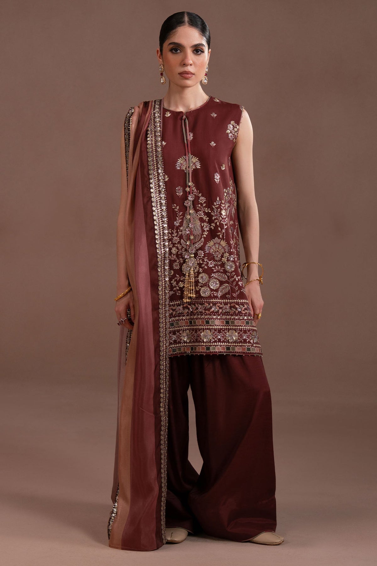 RUBY ROYALE-3PC SILK EMBROIDERED SUIT