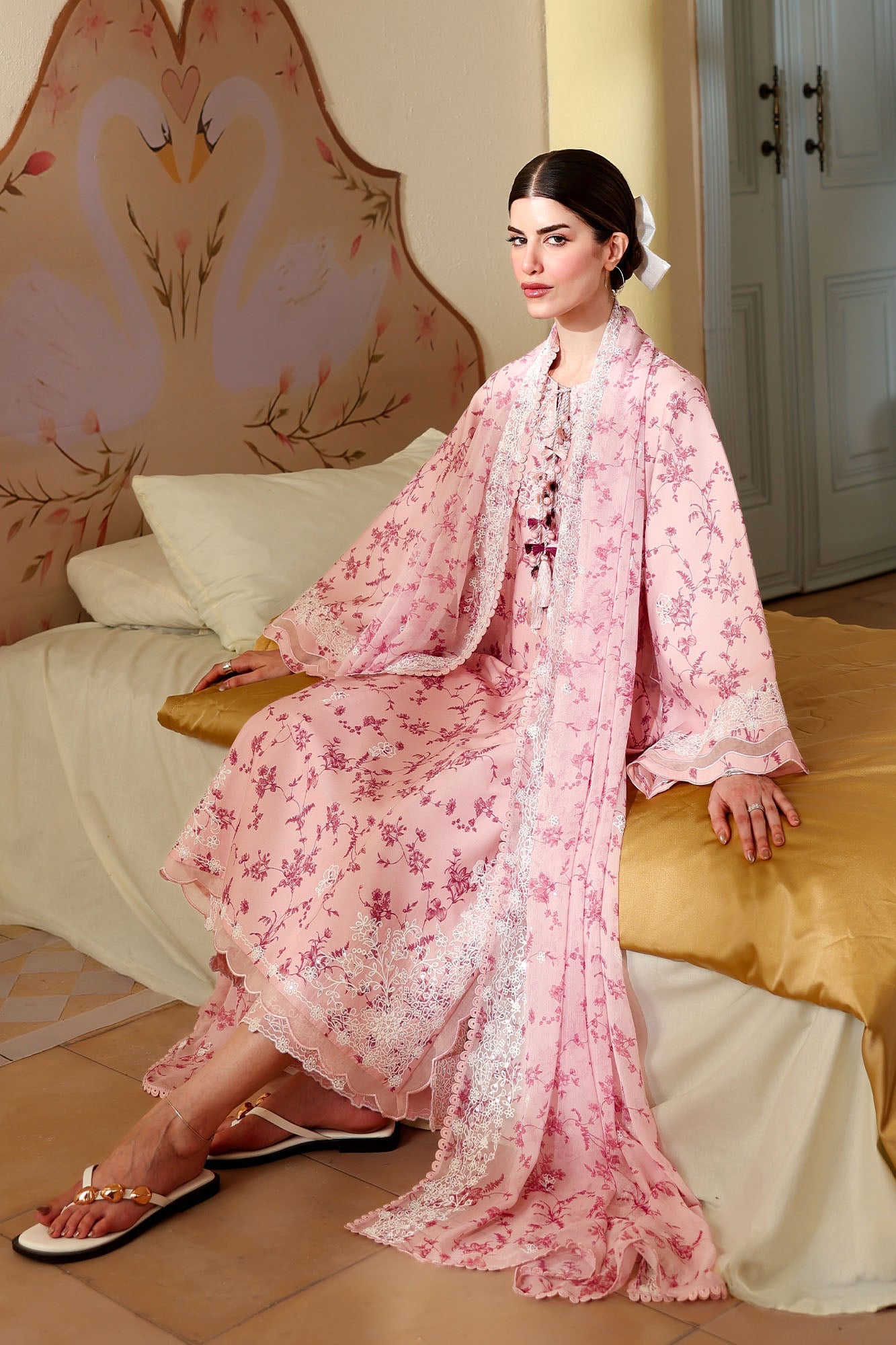 DUSTY PINK -3PC EMBROIDERED LAWN SUIT