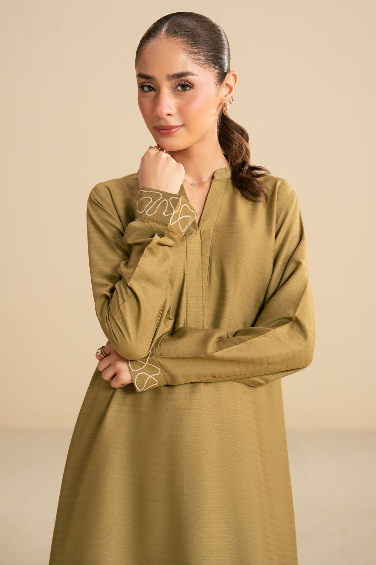 DUSKY OLIVE-2PC (SHIRT & TROUSER)