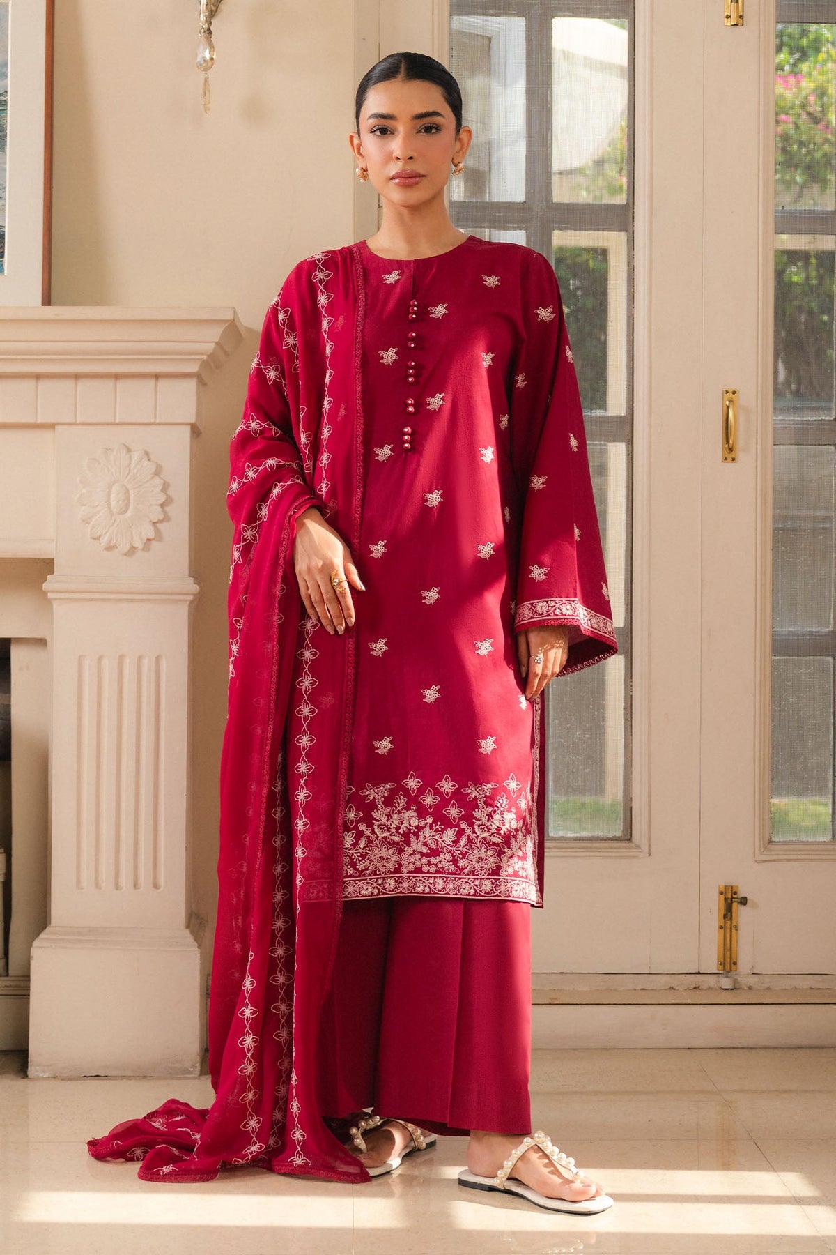 CRIMSON BOUDOIR-2PC (SHIRT & DUPATTA)