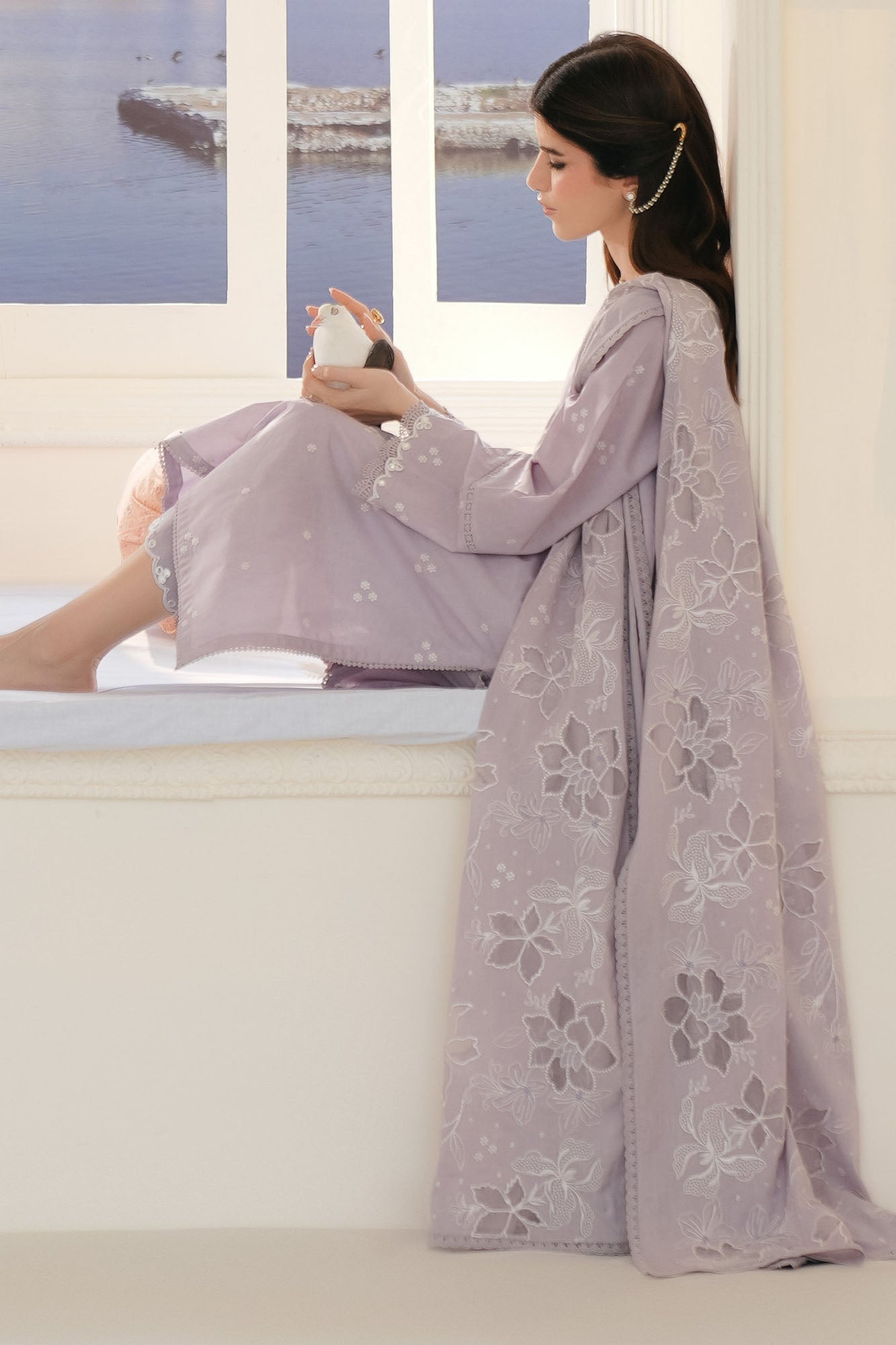 ORCHID PETAL-3PC EMBROIDERED LAWN SUIT