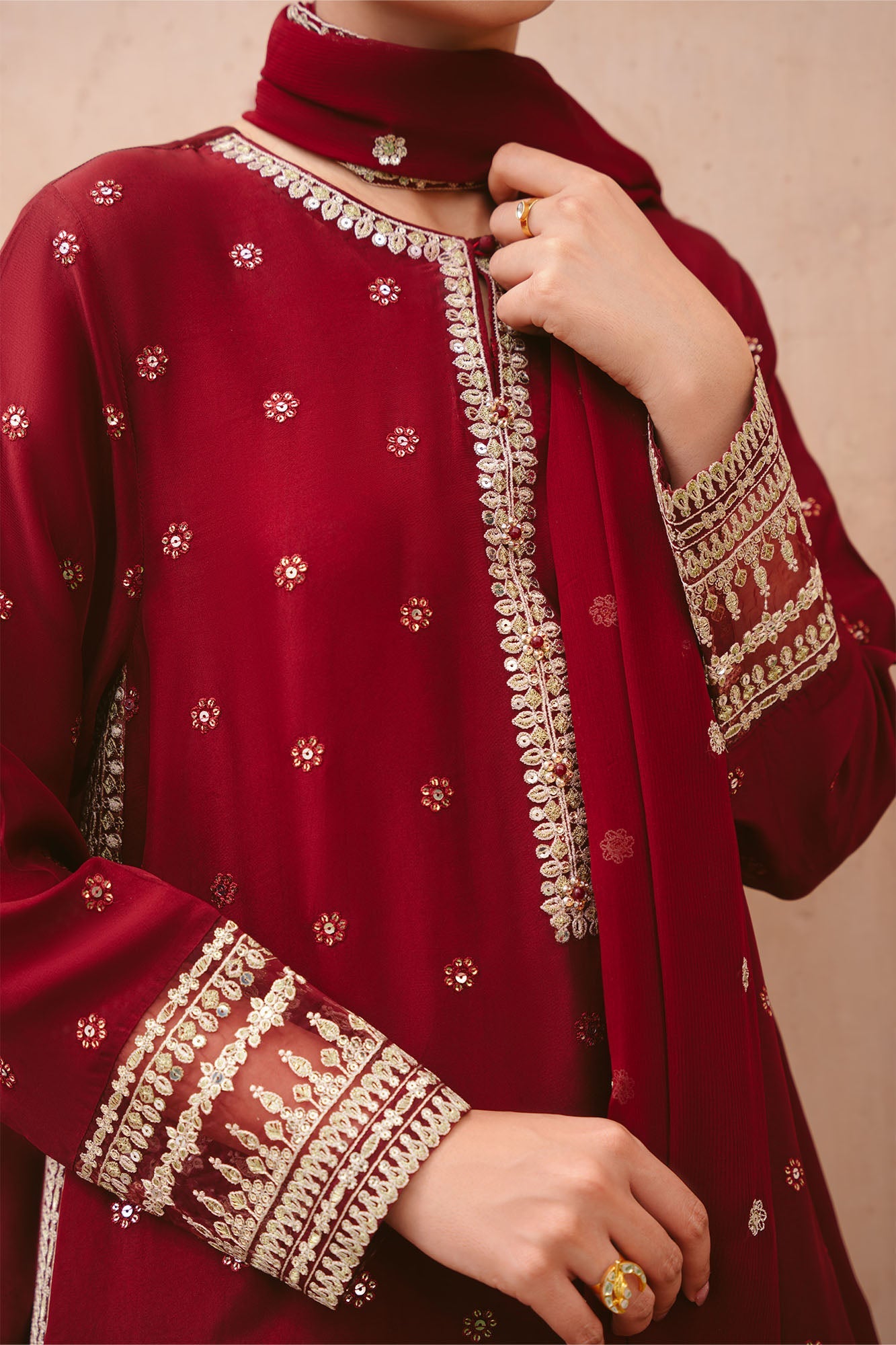 RUBY RADIANCE-3PC (SHIRT, TROUSER & DUPATTA)